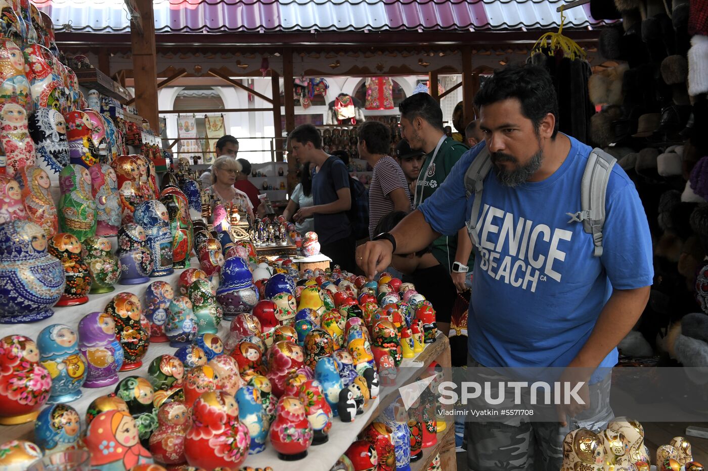 Souvenirs sold in Izmailovo Kremlin