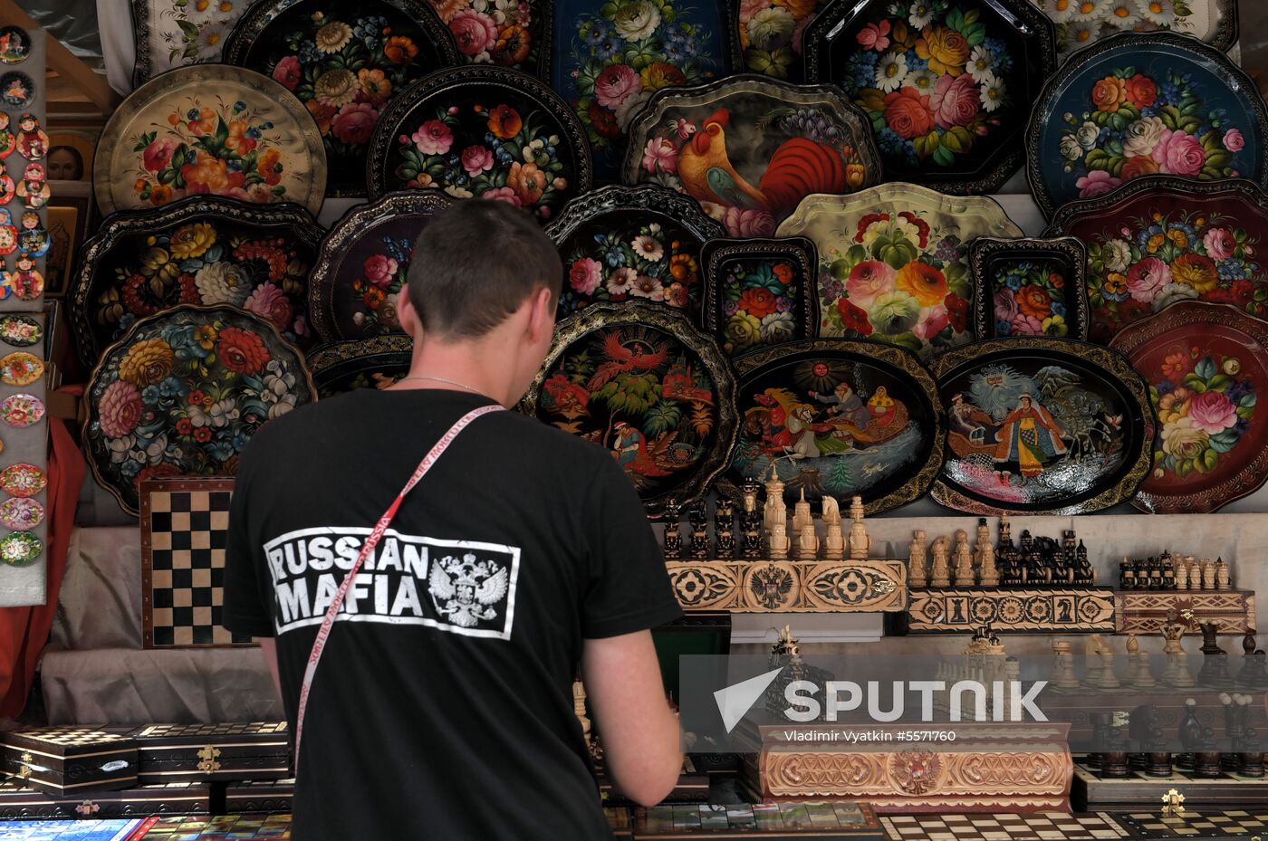 Souvenirs sold in Izmailovo Kremlin