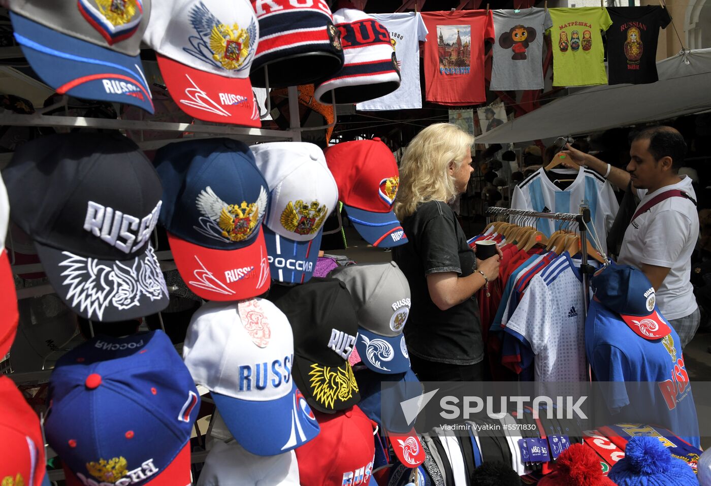 Souvenirs sold in Izmailovo Kremlin