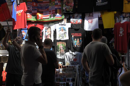 Souvenirs sold in Izmailovo Kremlin