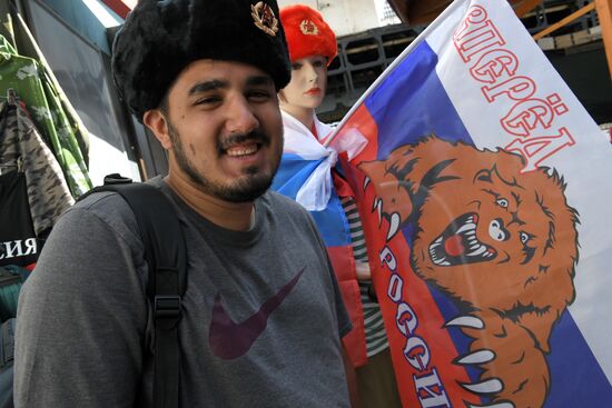 Souvenirs sold in Izmailovo Kremlin