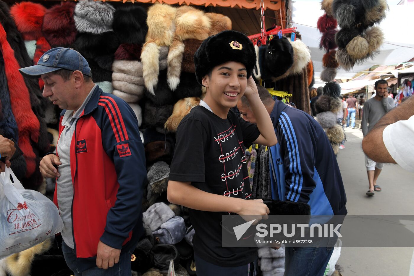 Souvenirs sold in Izmailovo Kremlin