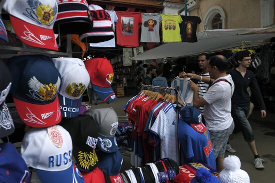Souvenirs sold in Izmailovo Kremlin