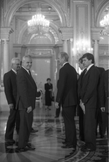 US Secretary of State James Baker visits Ukraine