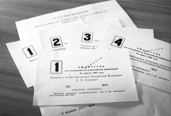 Voting ballot samples
