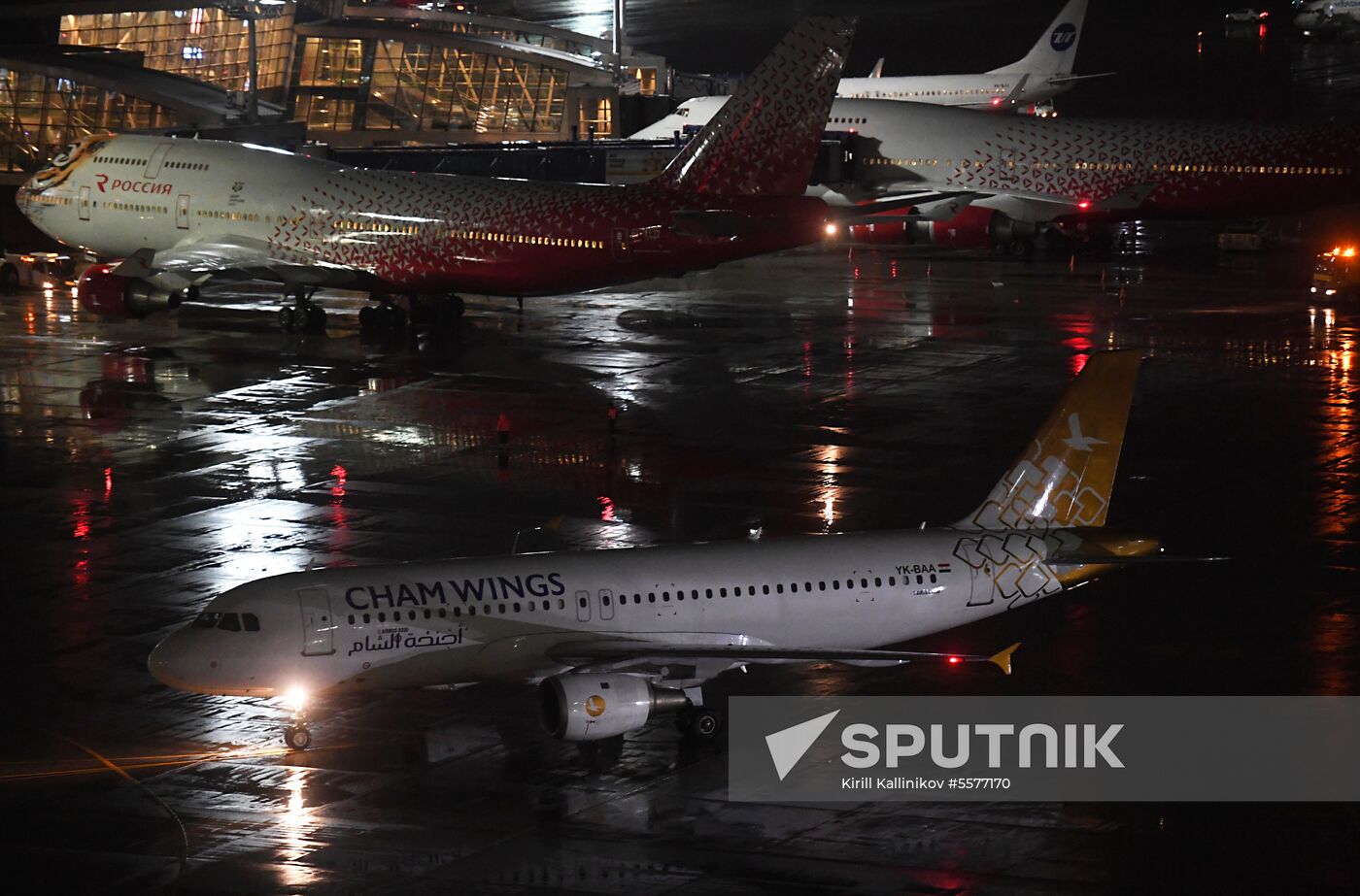 First Cham Wings Airlines flight arrives in Moscow from Damascus