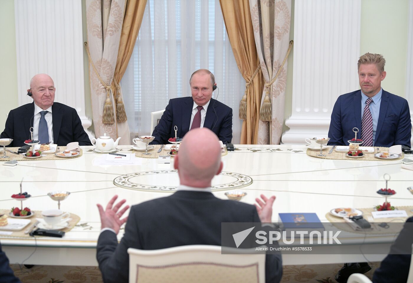 President Vladimir Putin meets with world football legends