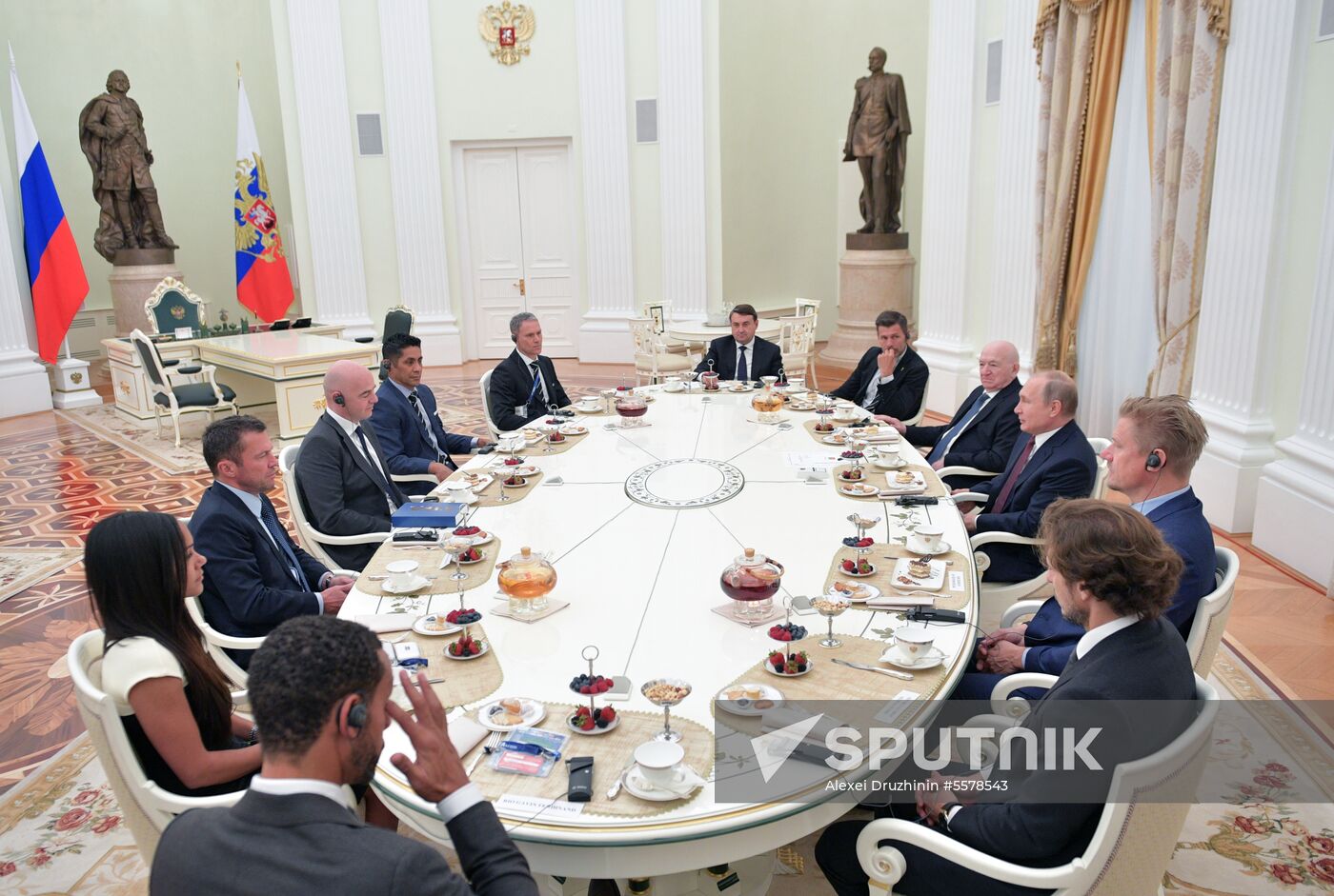 President Vladimir Putin meets with world football legends
