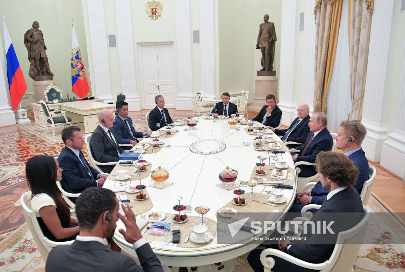 President Vladimir Putin meets with world football legends