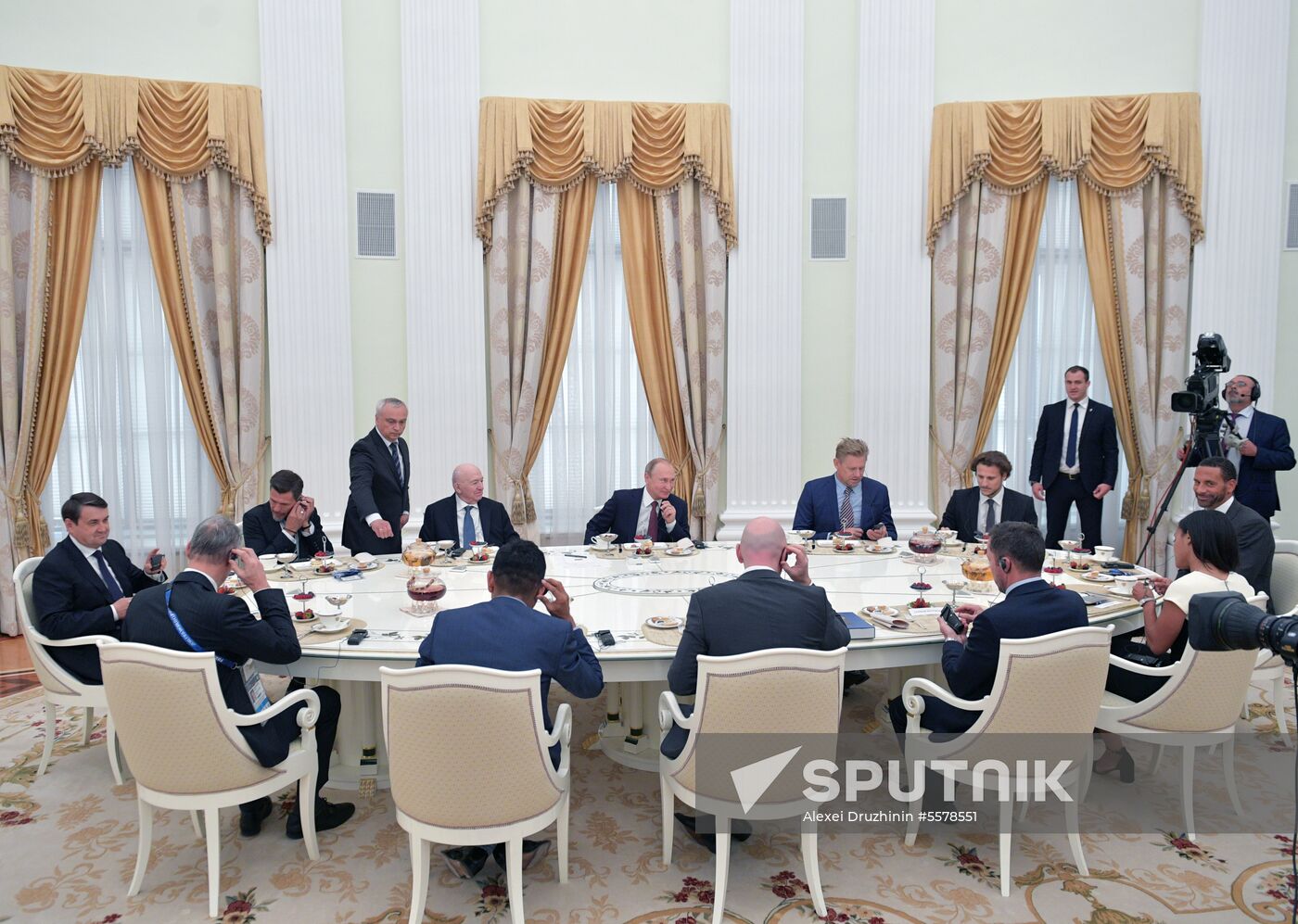 President Vladimir Putin meets with world football legends