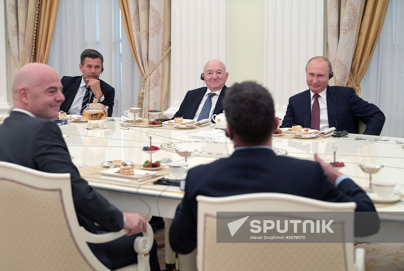 President Vladimir Putin meets with world football legends