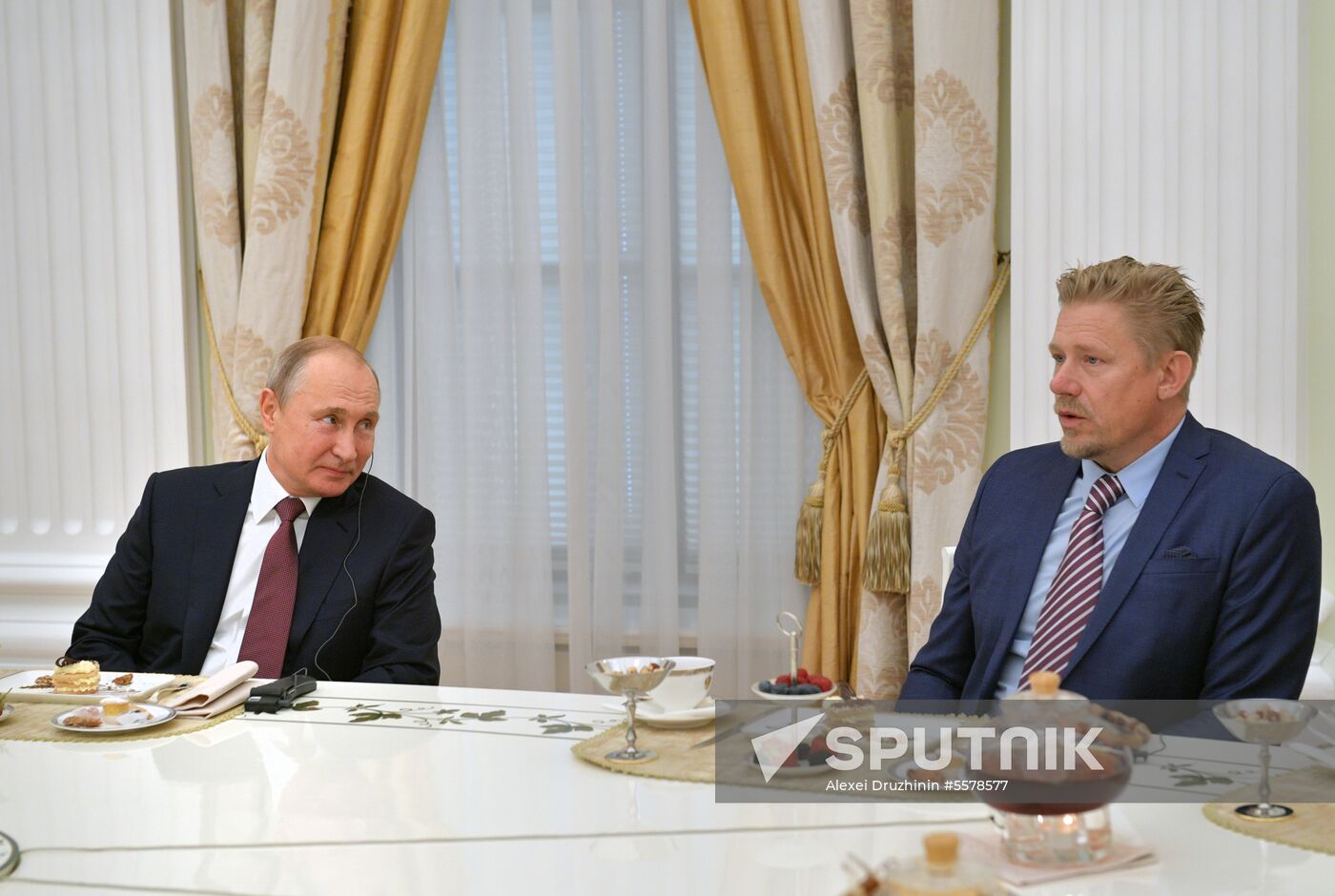 President Vladimir Putin meets with world football legends