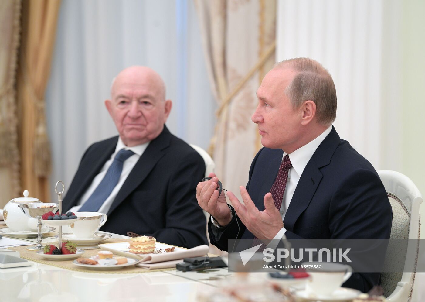 President Vladimir Putin meets with world football legends