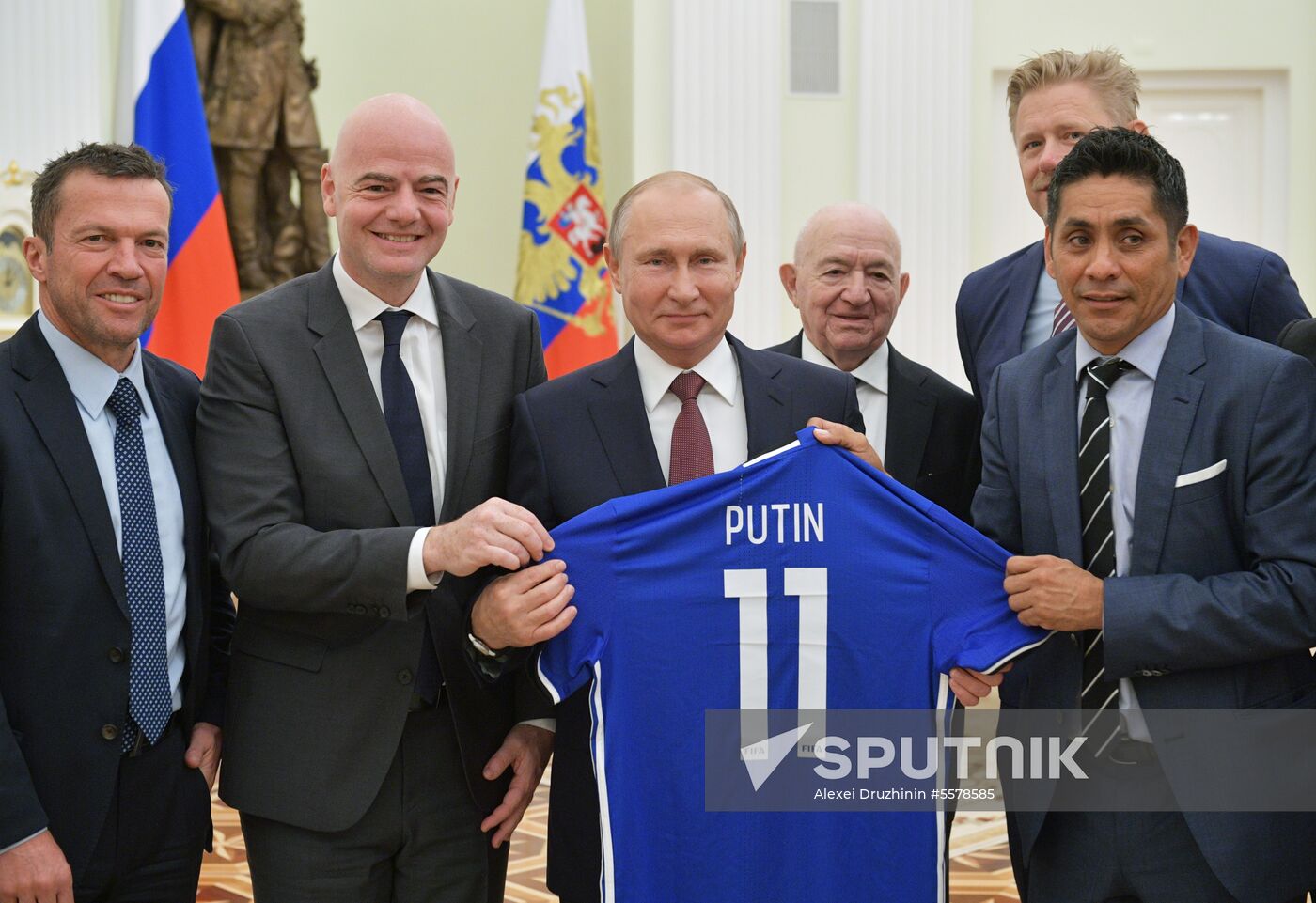 President Vladimir Putin meets with world football legends