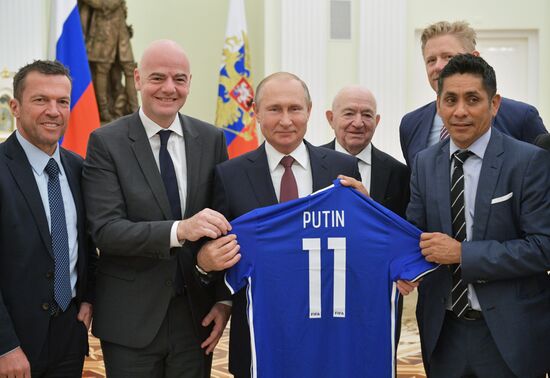 President Vladimir Putin meets with world football legends