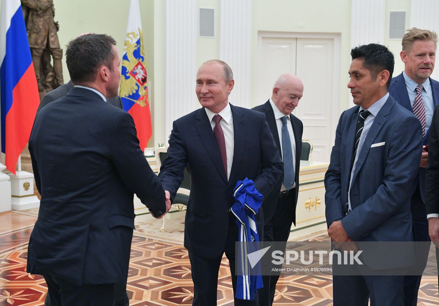 President Vladimir Putin meets with world football legends