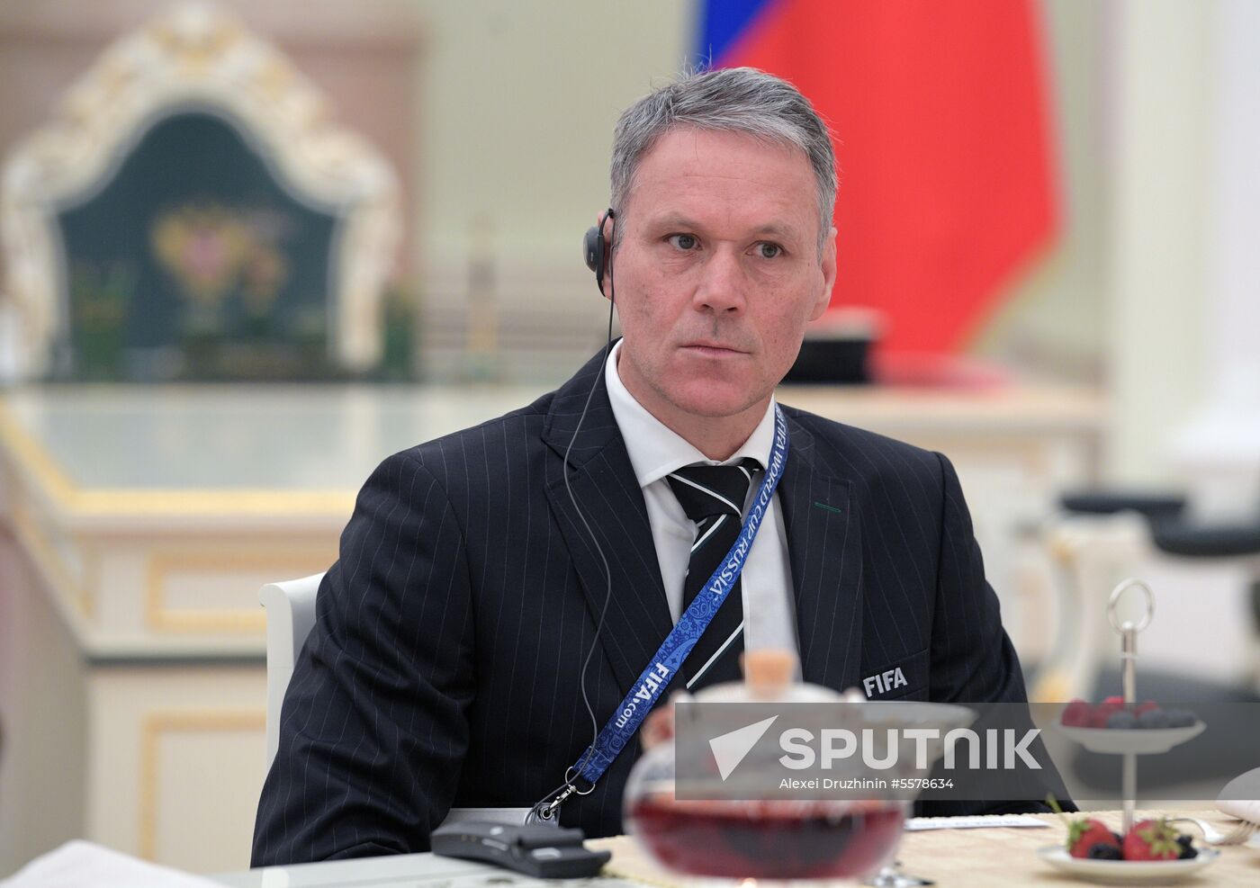 President Vladimir Putin meets with world football legends