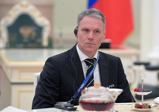 President Vladimir Putin meets with world football legends