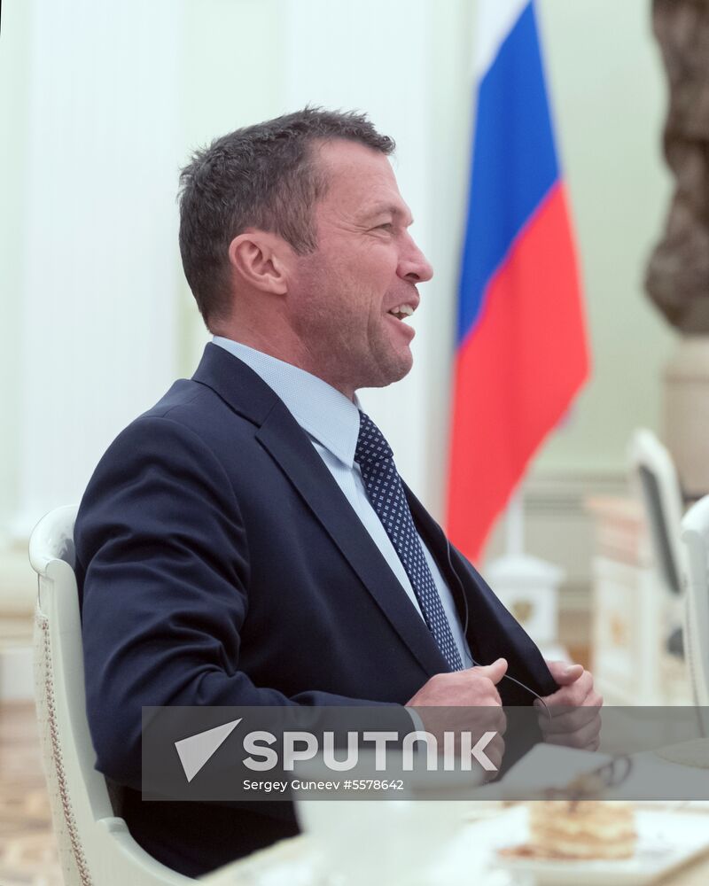 President Vladimir Putin meets with world football legends