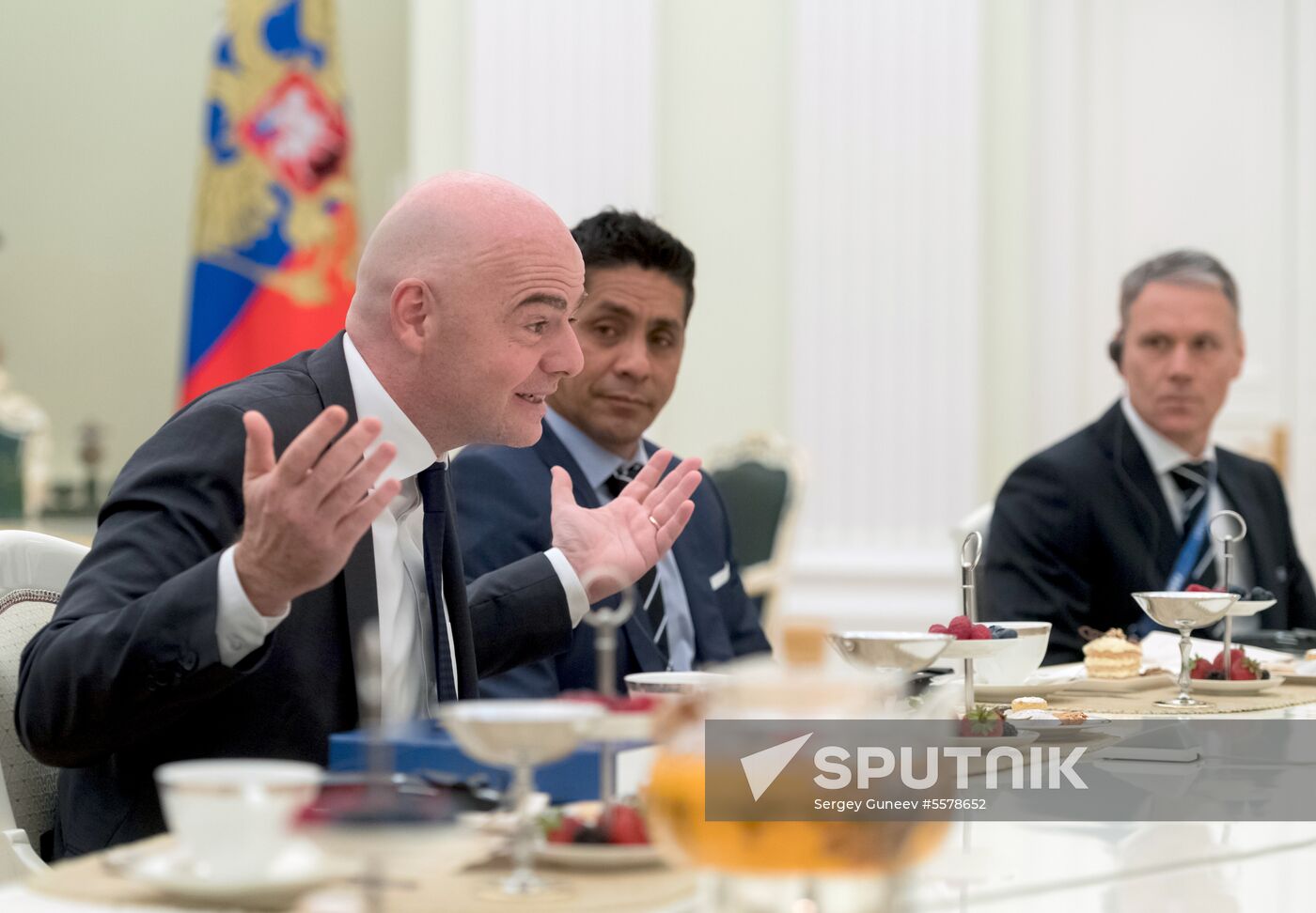 President Vladimir Putin meets with world football legends