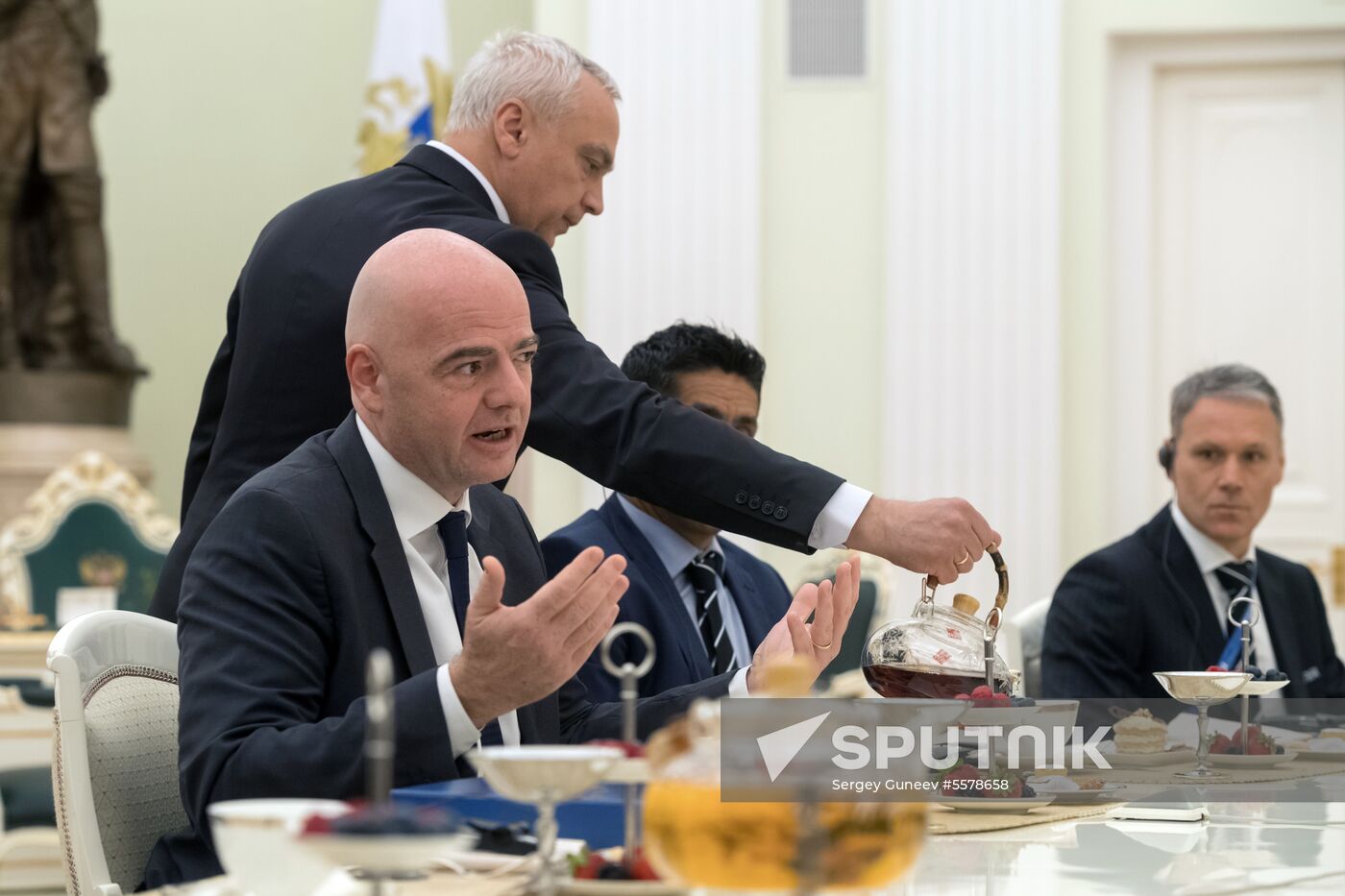 President Vladimir Putin meets with world football legends