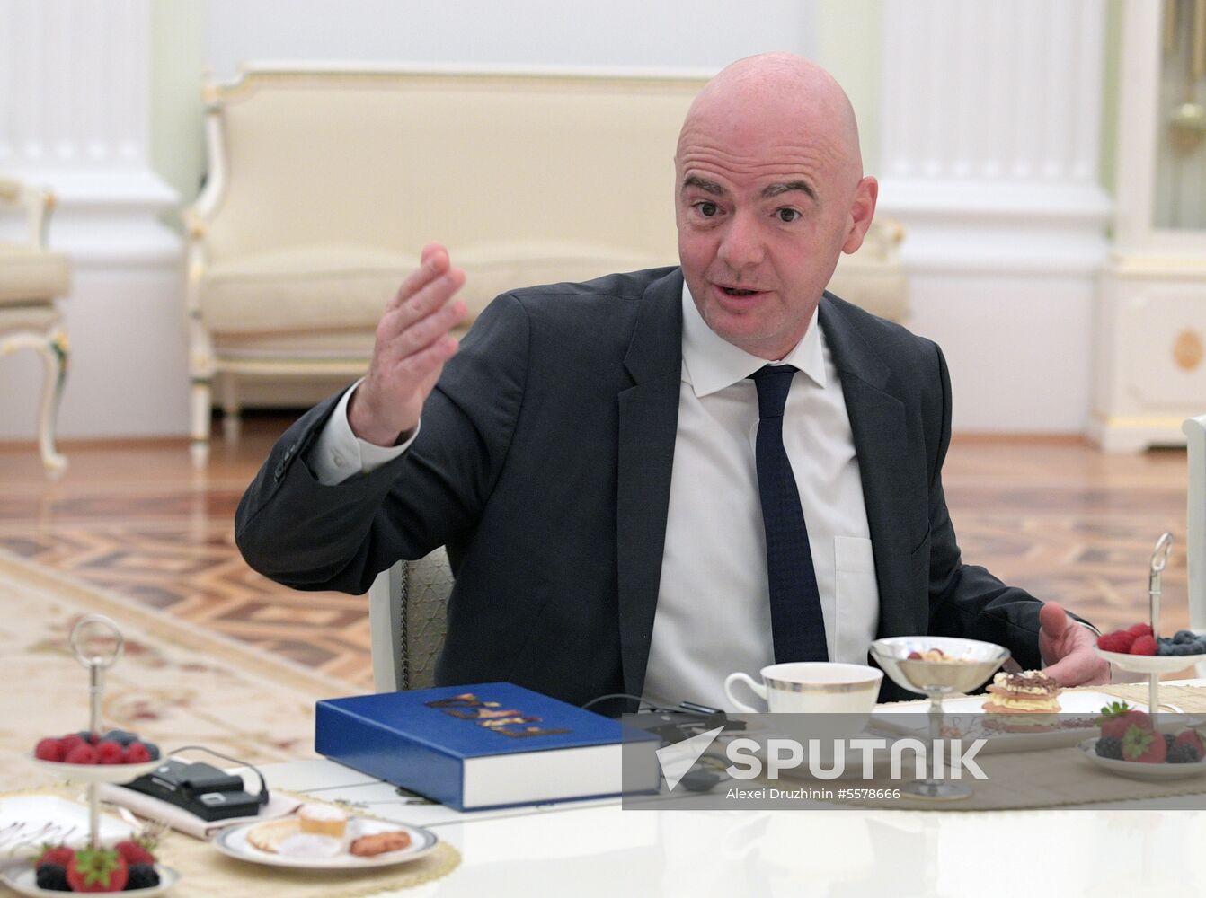 President Vladimir Putin meets with world football legends