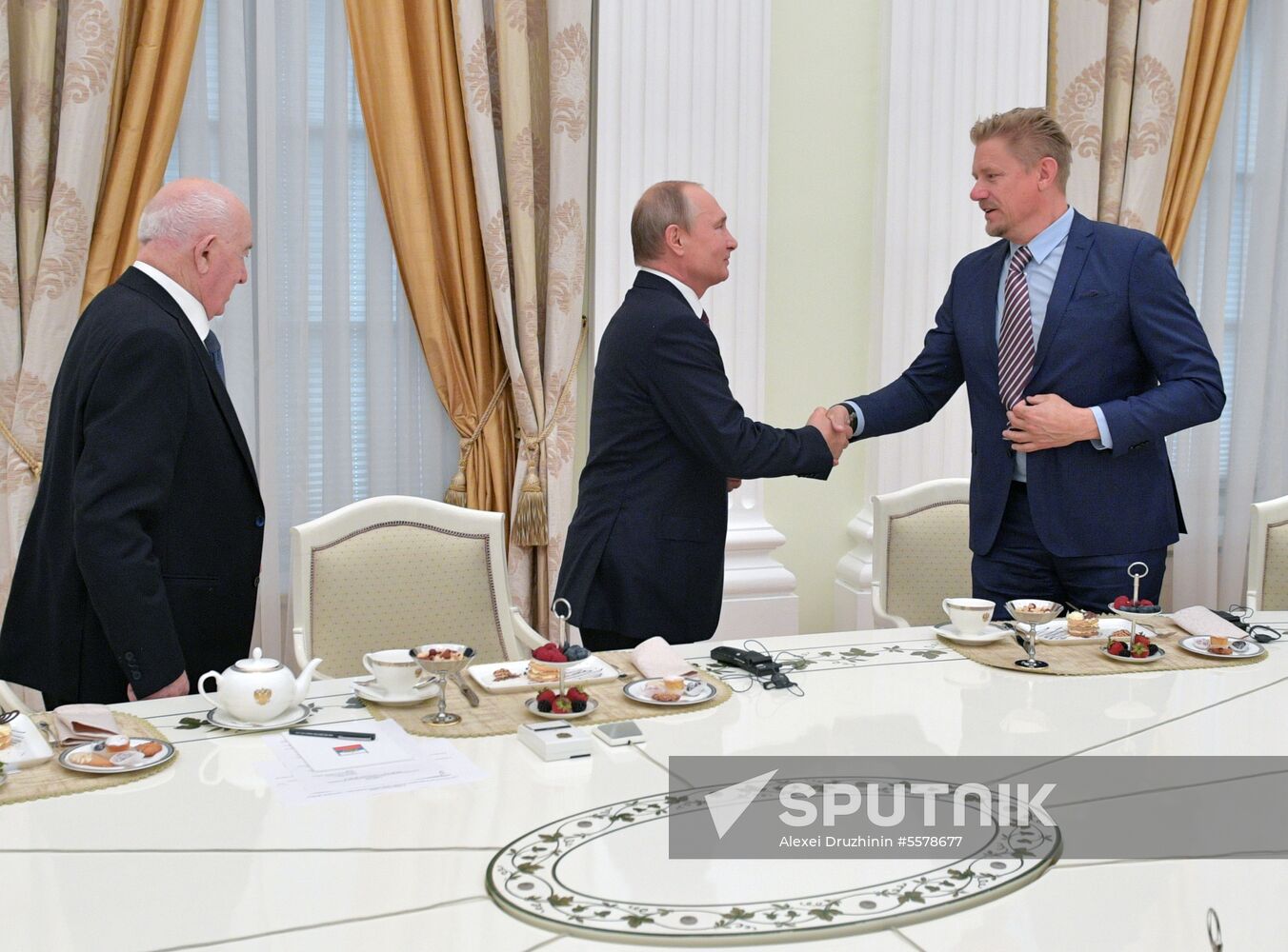President Vladimir Putin meets with world football legends