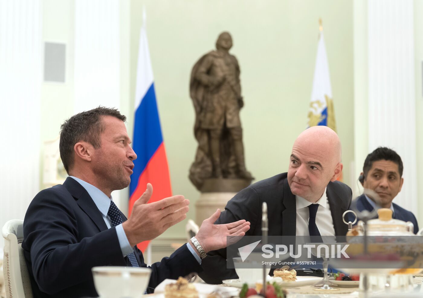 President Vladimir Putin meets with world football legends