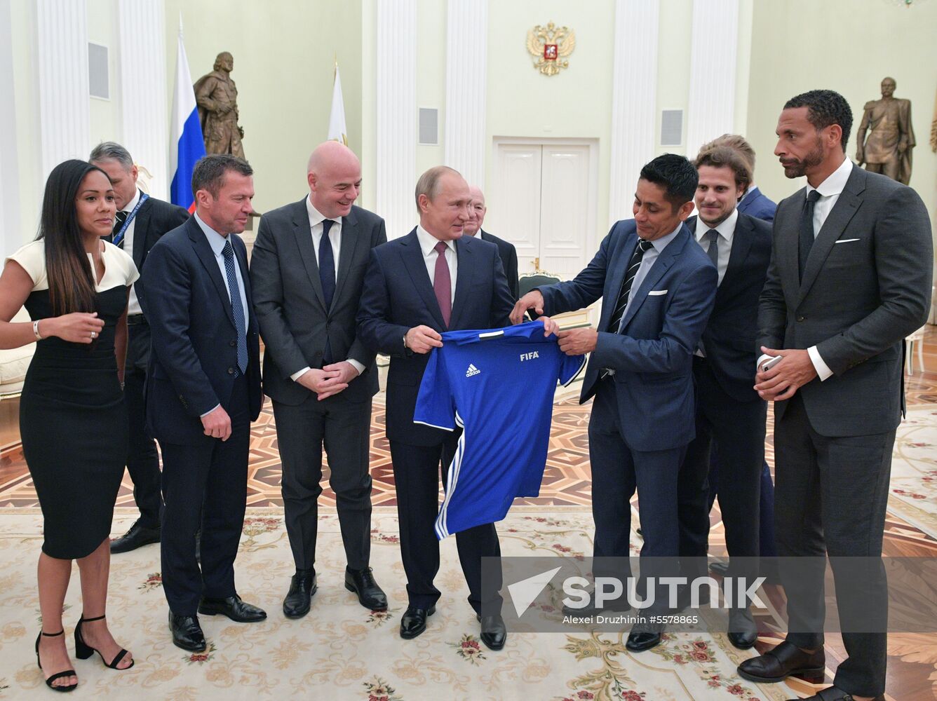 President Vladimir Putin meets with world football legends