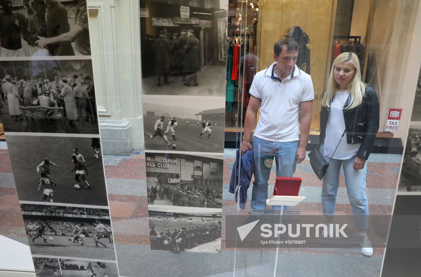 Football paraphernalia exhibition Qatar @RoadTo2022 at GUM Department Store