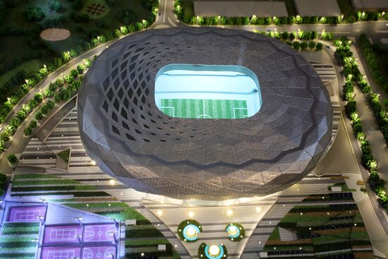 Football paraphernalia exhibition Qatar @RoadTo2022 at GUM Department Store