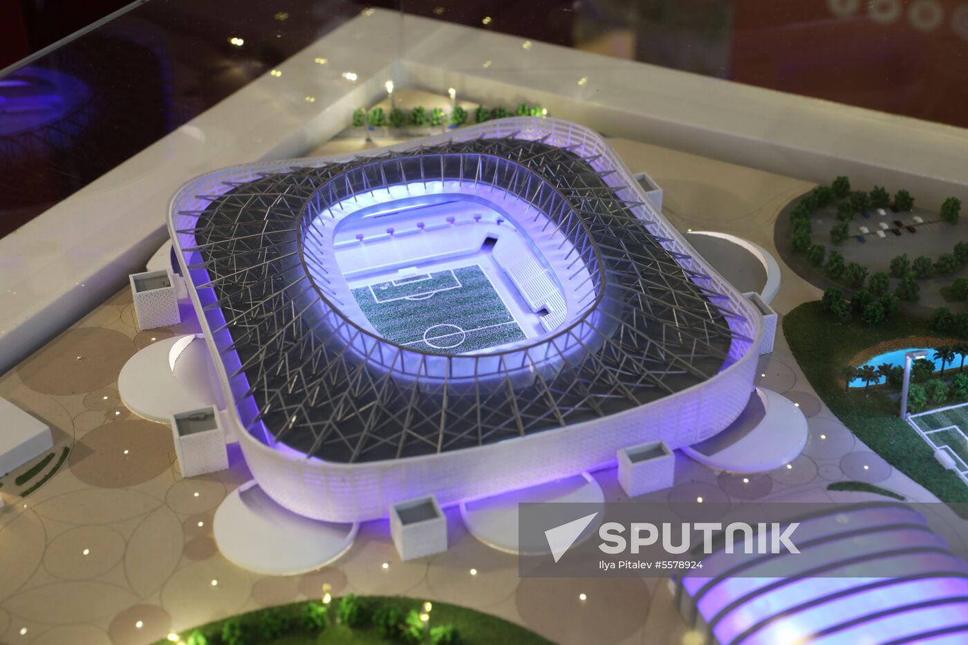 Football paraphernalia exhibition Qatar @RoadTo2022 at GUM Department Store