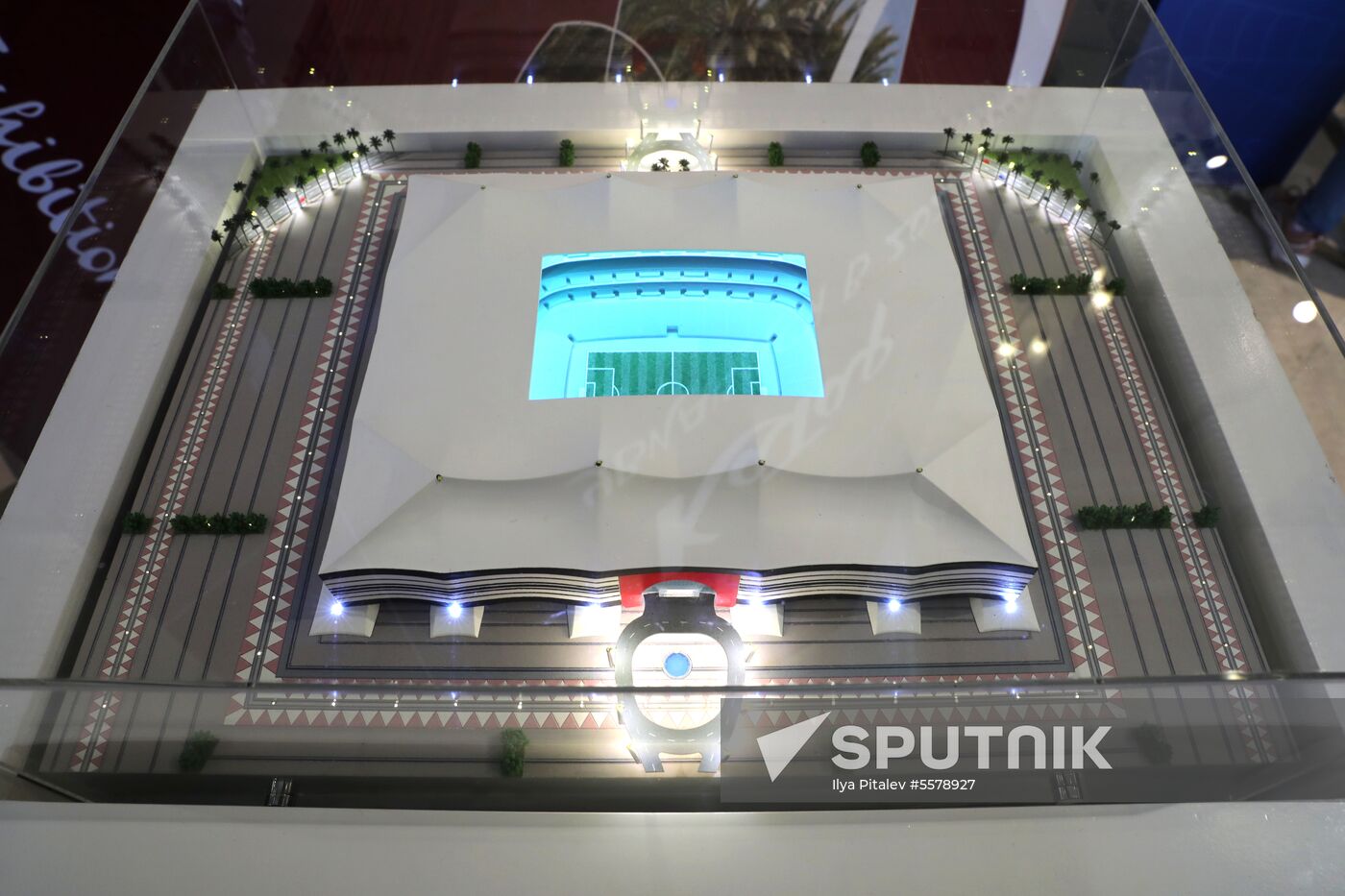 Football paraphernalia exhibition Qatar @RoadTo2022 at GUM Department Store