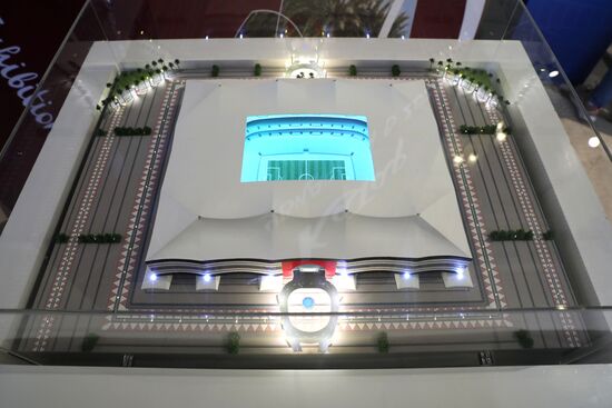 Football paraphernalia exhibition Qatar @RoadTo2022 at GUM Department Store