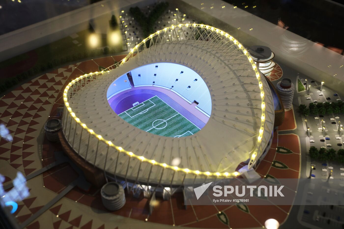 Football paraphernalia exhibition Qatar @RoadTo2022 at GUM Department Store