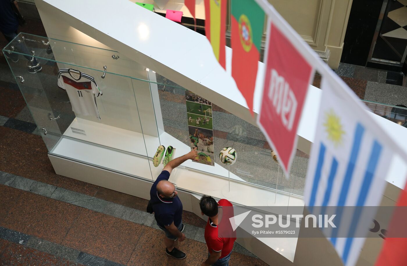 Football paraphernalia exhibition Qatar @RoadTo2022 at GUM Department Store
