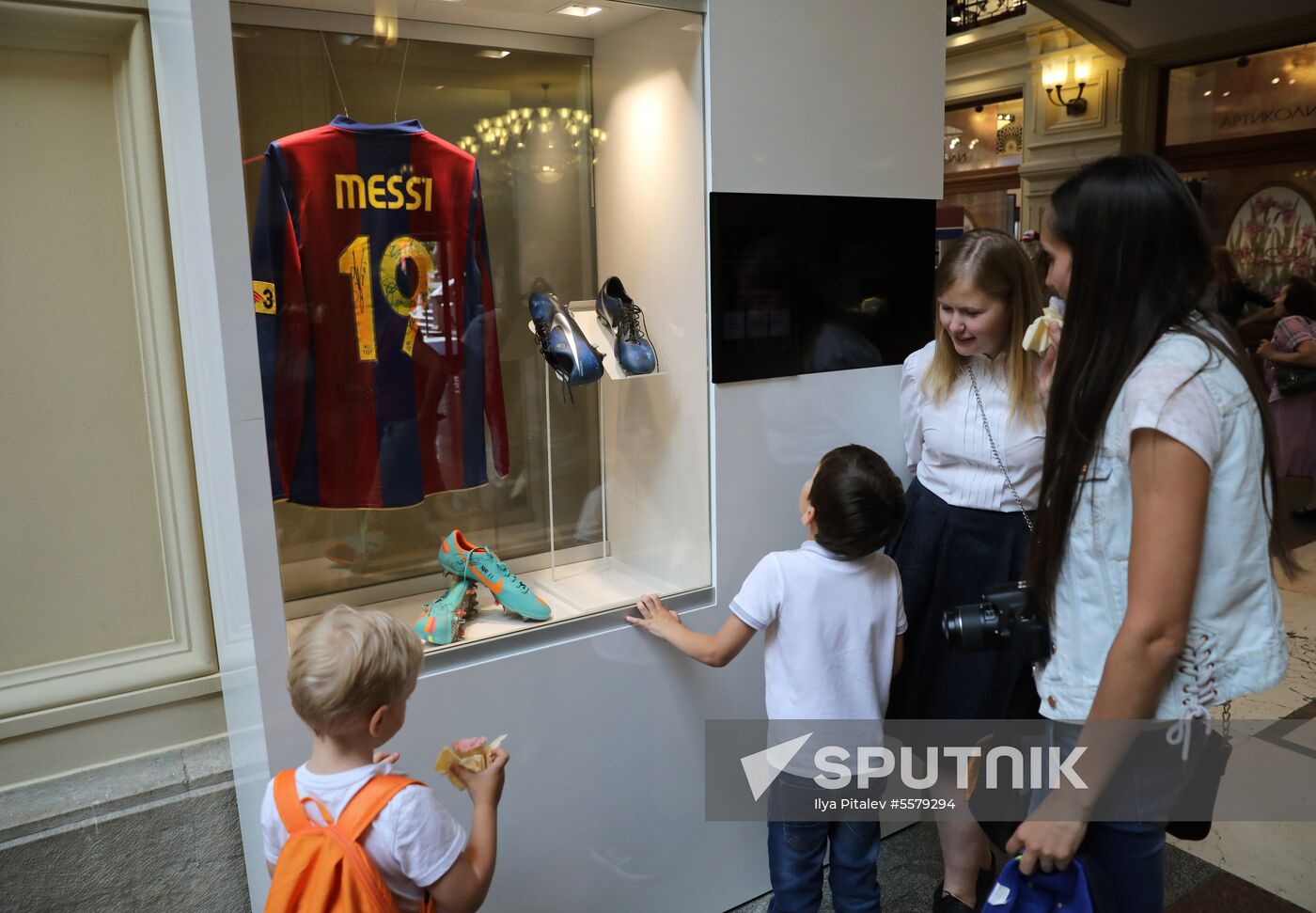 Football paraphernalia exhibition Qatar @RoadTo2022 at GUM Department Store
