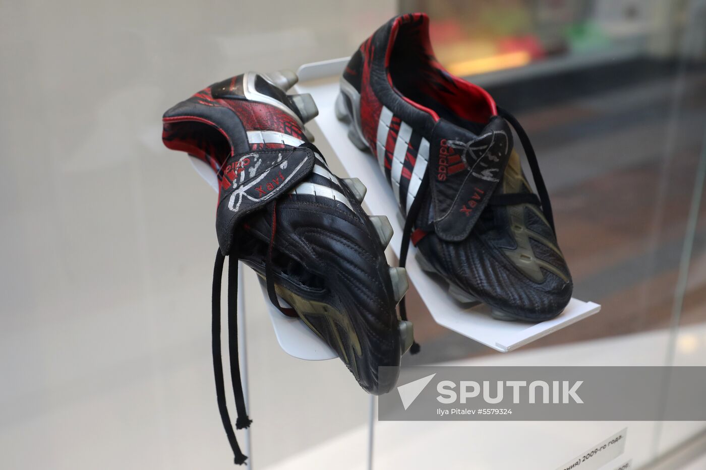 Football paraphernalia exhibition Qatar @RoadTo2022 at GUM Department Store