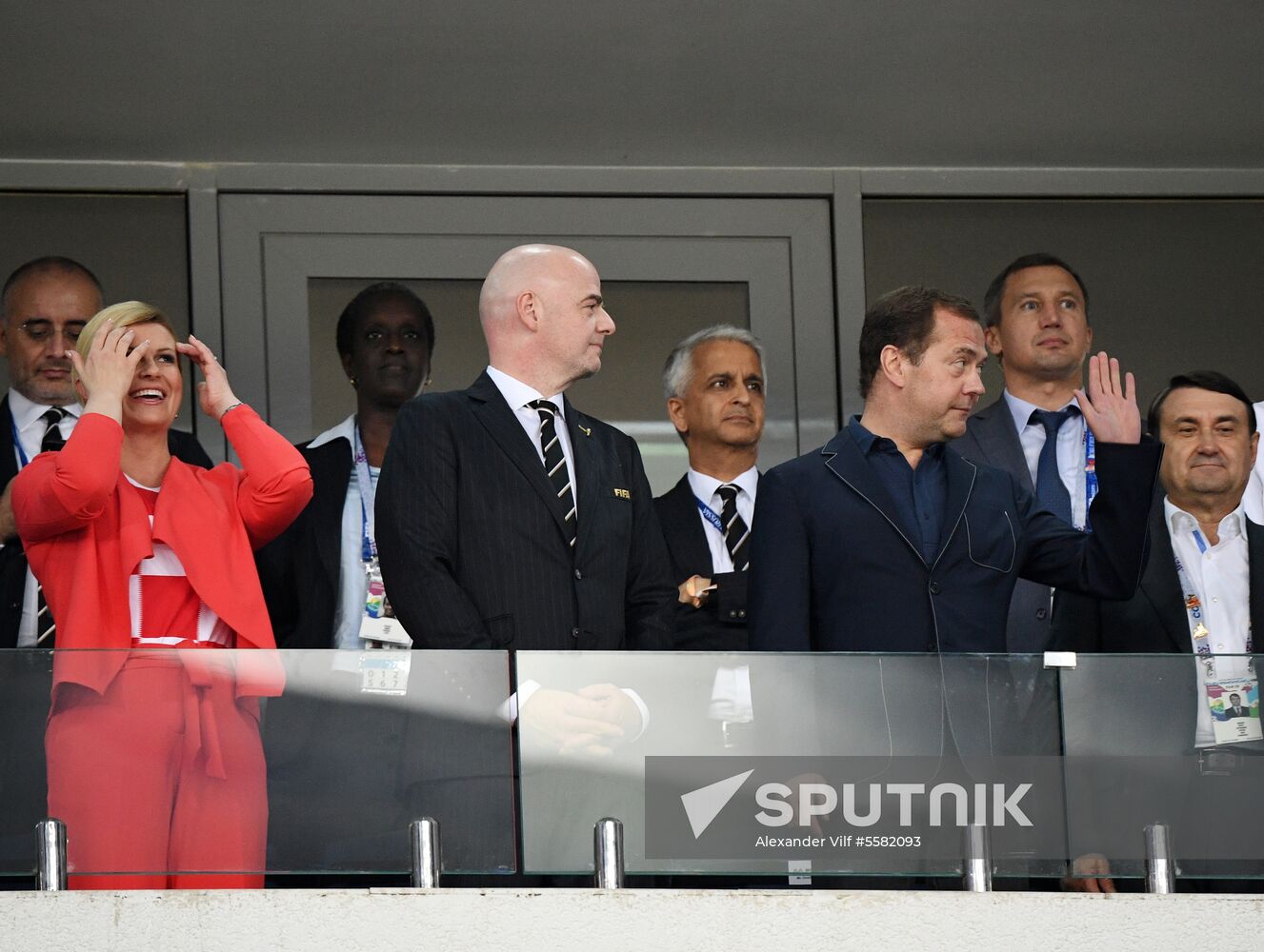 Prime Minister Medvedev attends 2018 FIFA World Cup quarterfinal match Russia vs. Croatia