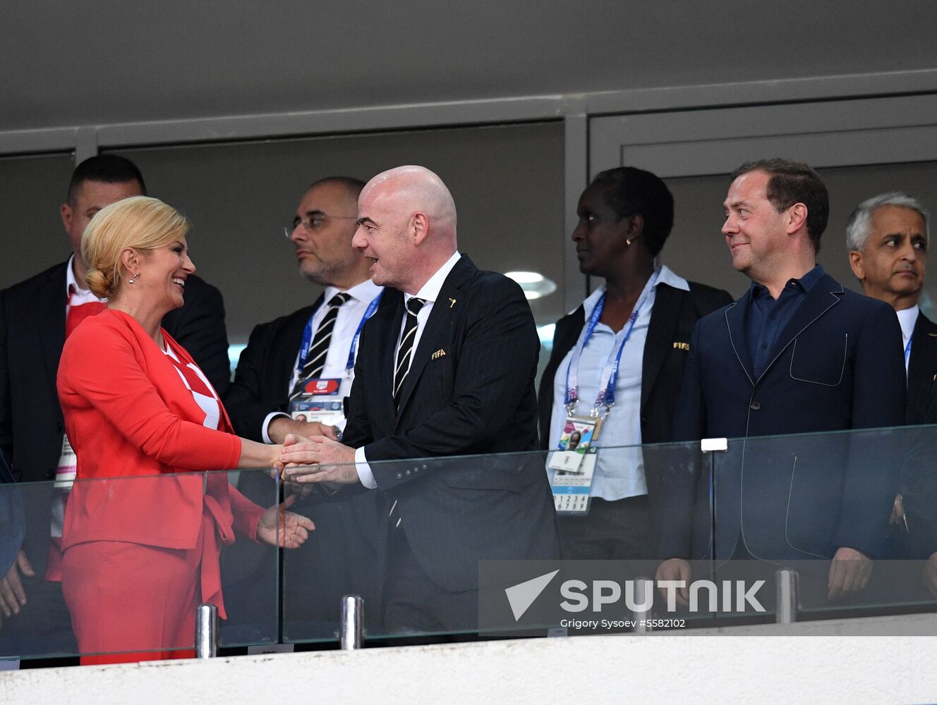 Prime Minister Medvedev attends 2018 FIFA World Cup quarterfinal match Russia vs. Croatia
