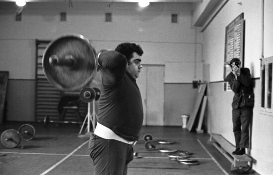 Soviet weightlifter Vasily Alekseyev