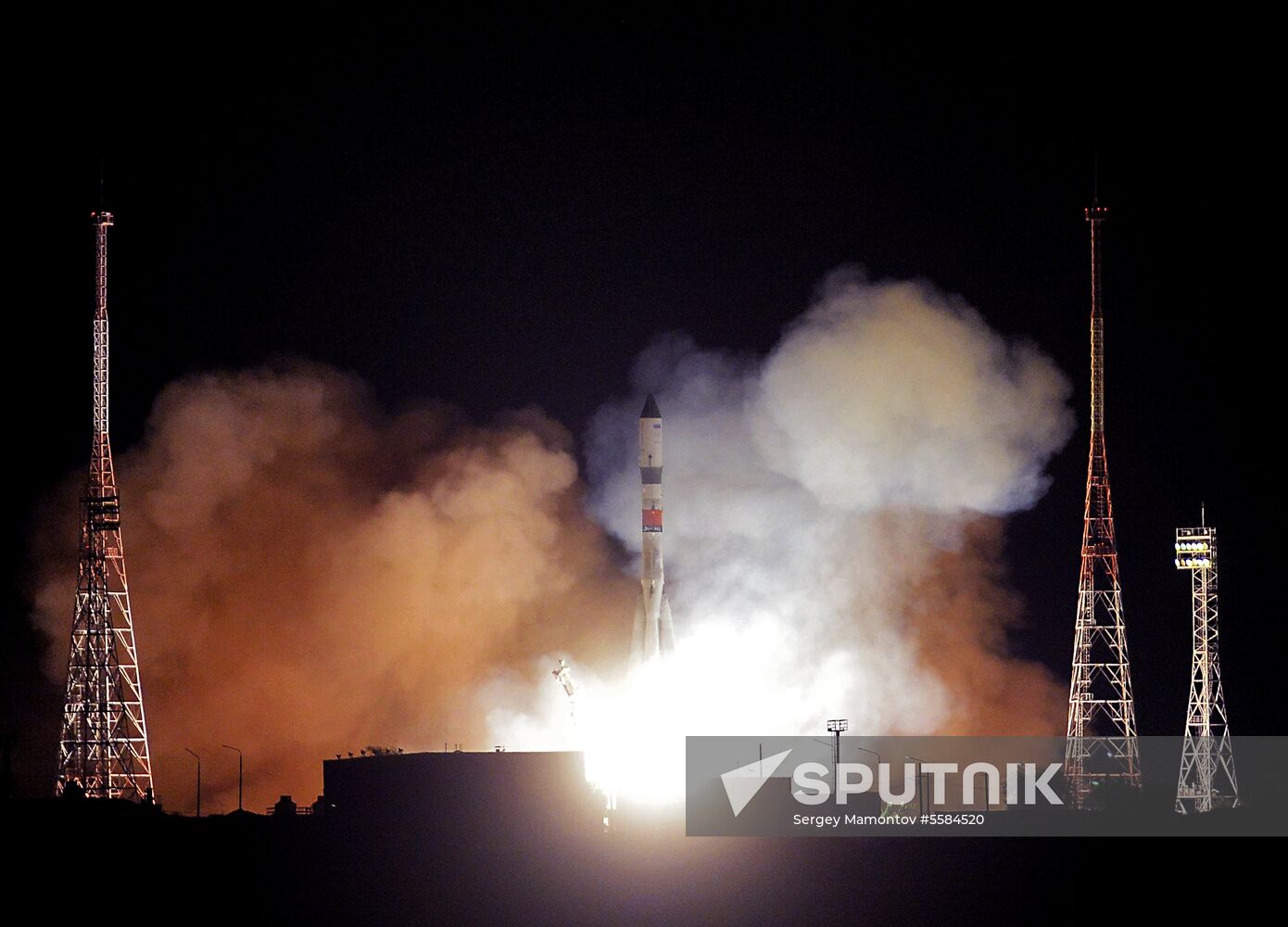Launch of Soyuz-2.1A booster rocket with Progress-MS-09 transport vehicle from Baikonur