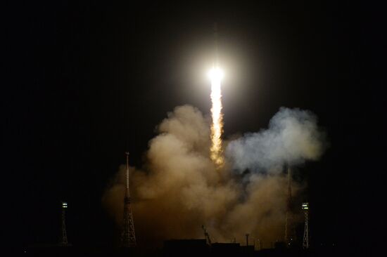 Launch of Soyuz-2.1A booster rocket with Progress-MS-09 transport vehicle from Baikonur