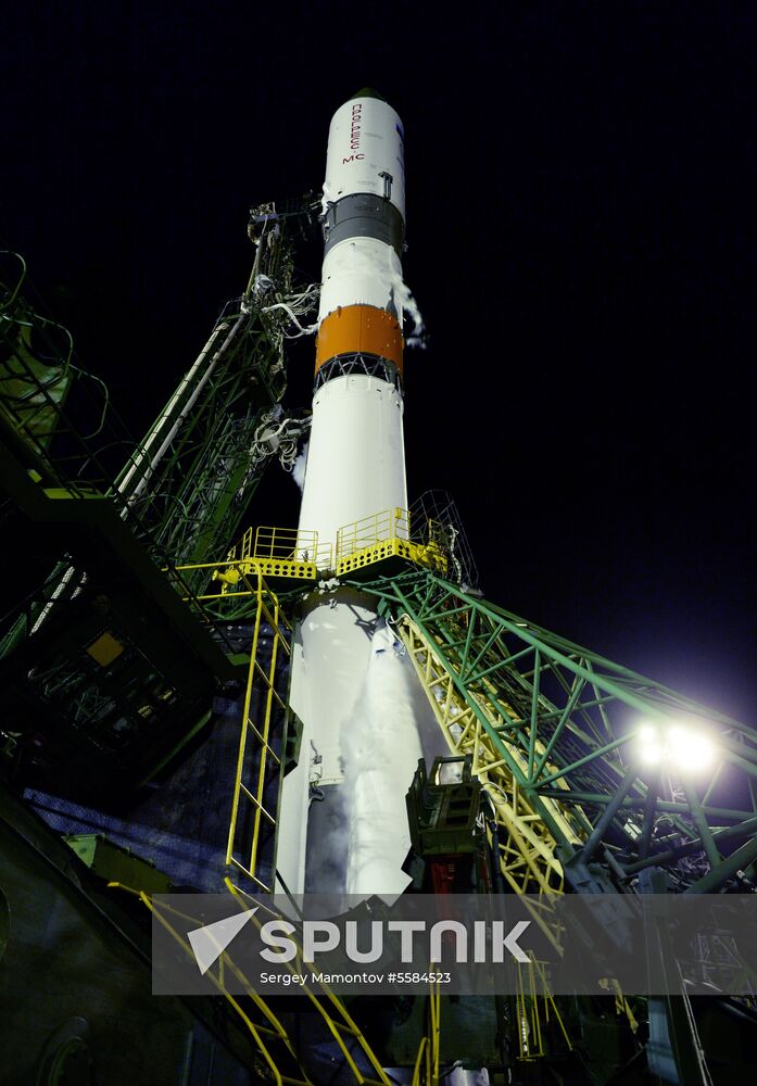 Launch of Soyuz-2.1A booster rocket with Progress-MS-09 transport vehicle from Baikonur