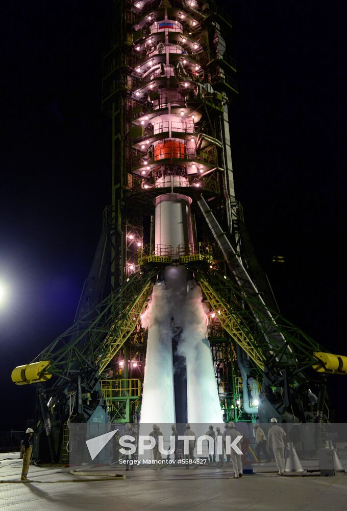 Launch of Soyuz-2.1A booster rocket with Progress-MS-09 transport vehicle from Baikonur