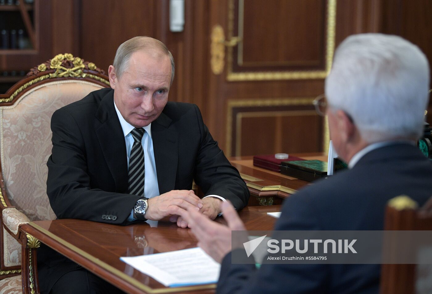 President Vladimir Putin meets with acting head of Dagestan Vladimir Vasilyev