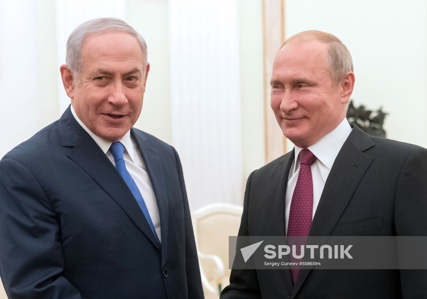 Russian President Vladimir Putin meets with Israeli Prime Minister Benjamin Netanyahu