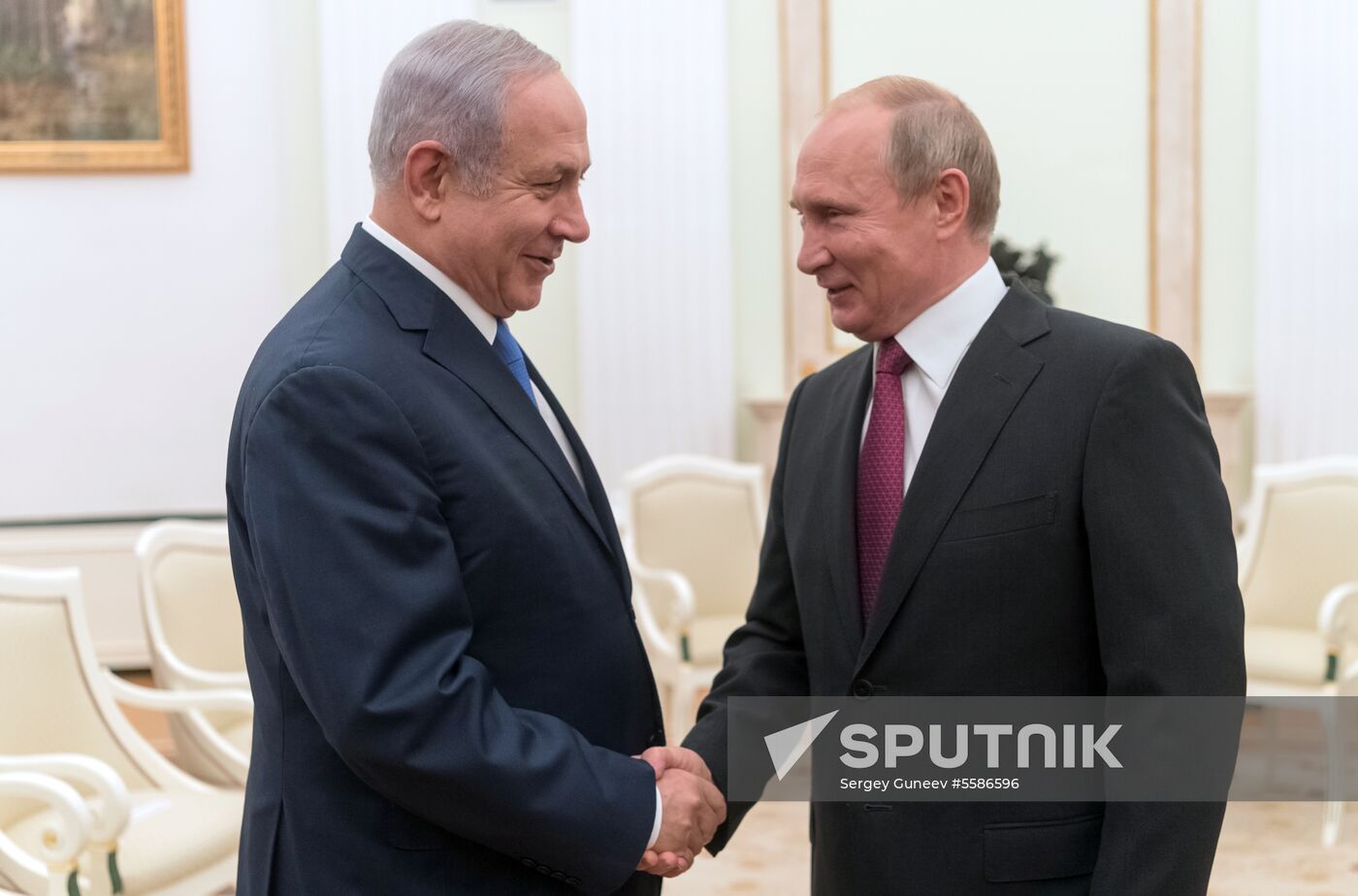 Russian President Vladimir Putin meets with Israeli Prime Minister Benjamin Netanyahu