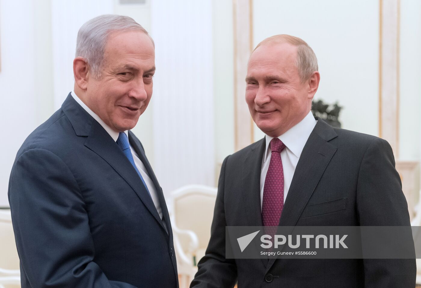 Russian President Vladimir Putin meets with Israeli Prime Minister Benjamin Netanyahu