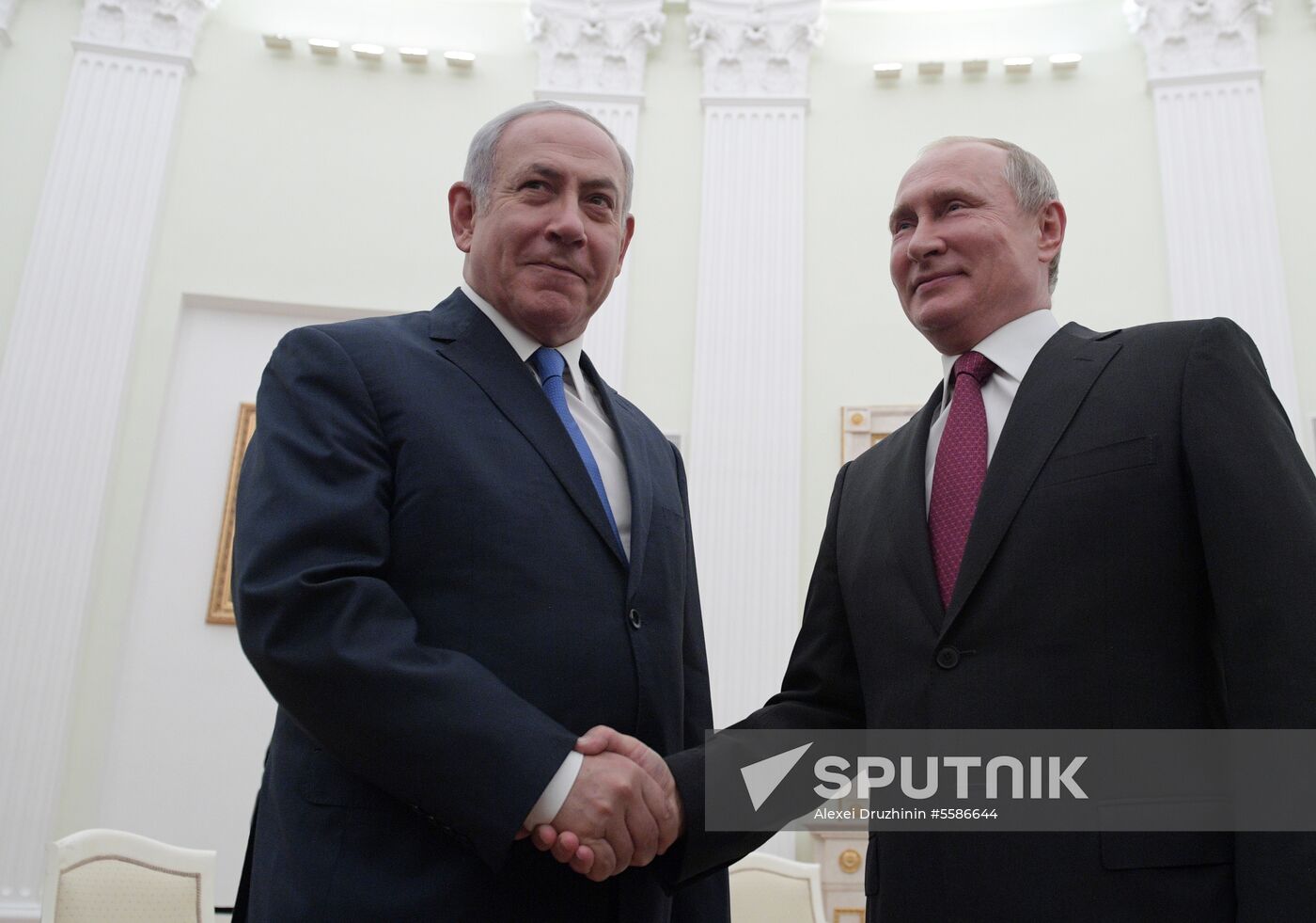 Russian President Vladimir Putin meets with Israeli Prime Minister Benjamin Netanyahu